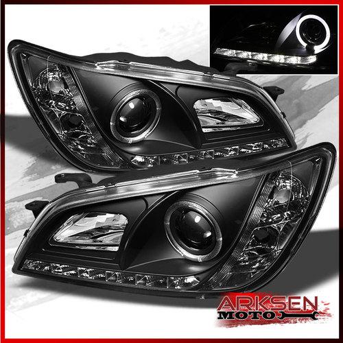 (hid type) 01-05 is300 drl led projector head lights front lamps black pair set