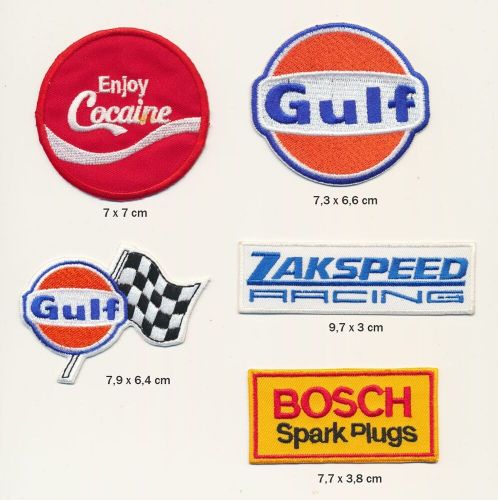 Gulf bosch patch patch b-goods set of 5 piece car racing f1 racing b066-