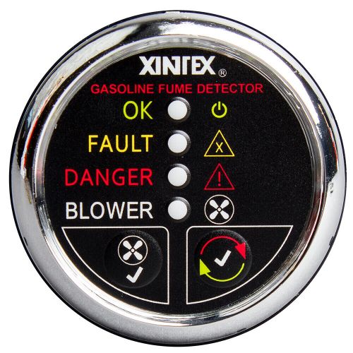 Fireboy-xintex gasoline fume detector w/blower control - chrome bezel - 12v