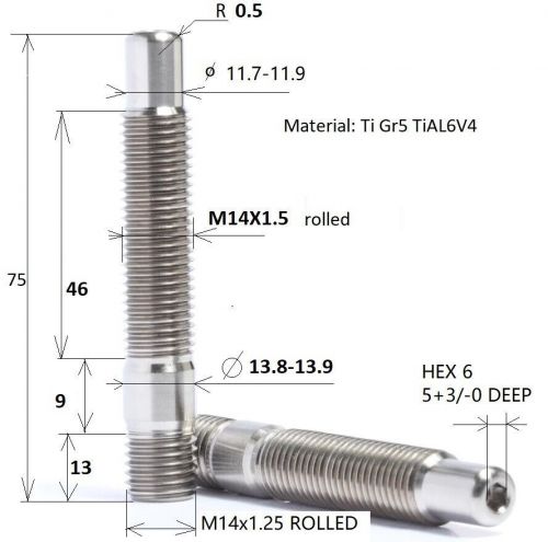 20 set titanium 75mm wheel stud conversion kit 14x1.5 14x1.5 bmw