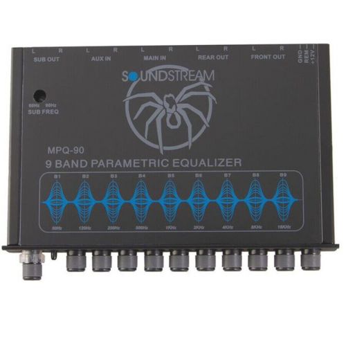 New soundstream mpq-90 9 band equalizer subwoofer control eq 8 volt line driver