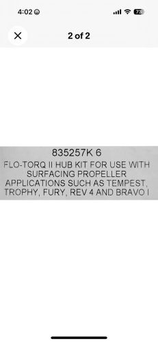 Mercury flo-torq ii hub kit 835257k6