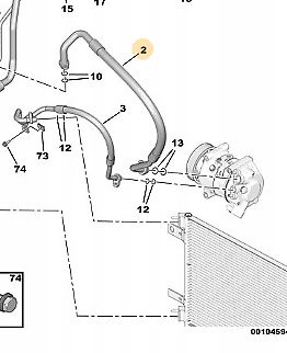 Peugeot expert mk3 air conditioning hose 9806549380, original part-