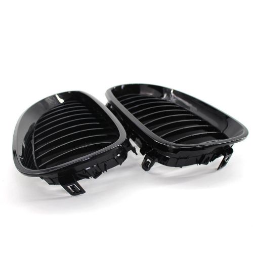 Gloss black grill grille front kidney for bmw e60 sedan e61 touring 03-10 m5