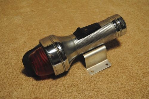 Vintage stratolite red &amp; green boating flashlight with mount