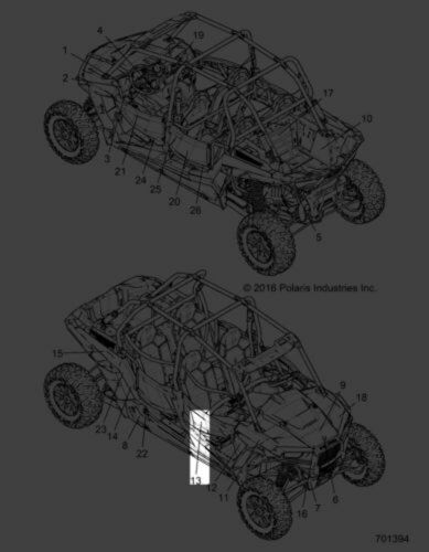 Genuine polaris 2016 razor xp top right hand door decal 7183950