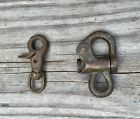 2 vintage solid brass snap hooks- rigging