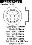 Centric parts 125.67054 rear performance rotor