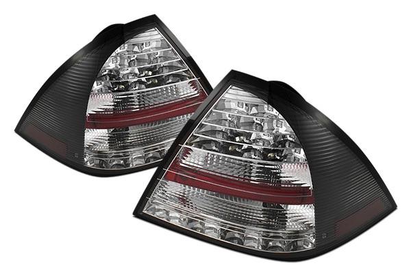 Spyder mbzc05 c class black euro tail lights rear stop lamps w leds