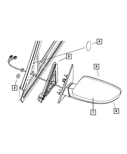 Genuine mopar outside rear-view mirror left 1tv63dx8ae