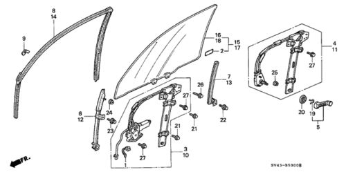 Genuine honda run channel 72235-sv4-013