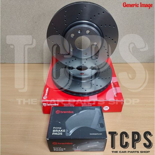 For vw tiguan r-line 2.0 tdi mk2 front brembo drilled discs brembo pads