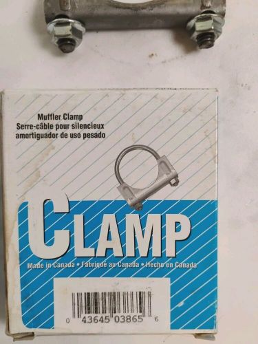 (2-pack) 2&#034; exhaust muffler clamp, 3/8&#034; u-bolt, saddle style