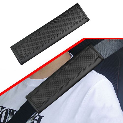 1pc black car seat belt leather cover strap pad shoulder comfort cushion harness