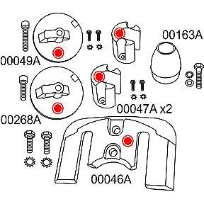 Mercruiser bravo 3 zinc anode kit 2004 &amp; newer includes hardware 97-888761q04