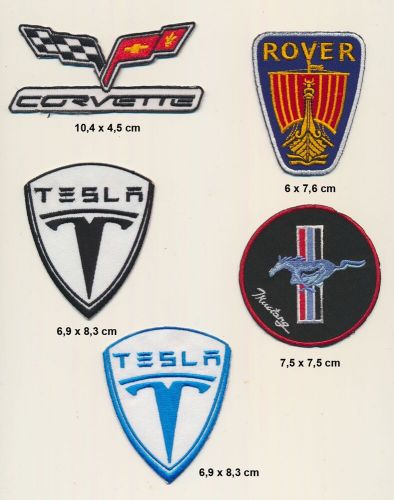 Tesla mustang rover patch patch b-stock set 5 piece auto racing usa cars b131-