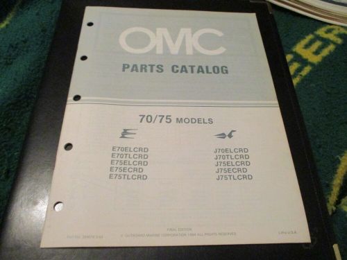 1984 omc evinrude johnson 70 &amp; 75 hp  outboard parts catalog manual