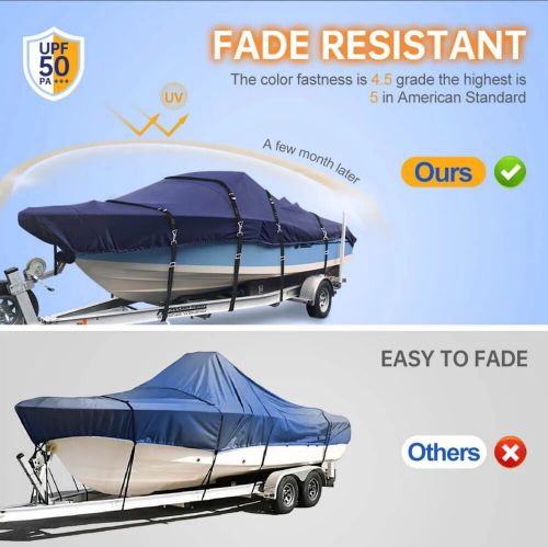 Zenicham 900d marine grade fade and tear resistant boat cover, heavy-duty