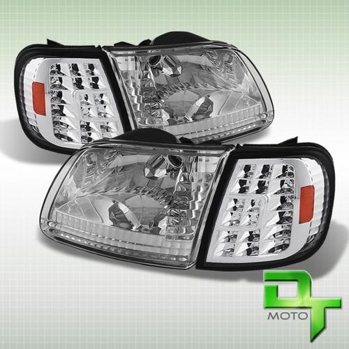 97-03 f150 expedition 97-99 f250ld crystal headlights +full led corner lights