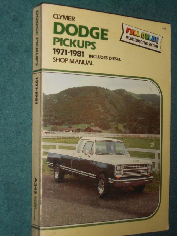 1971-1981 dodge truck shop manual gas & diesel models red express & more!!