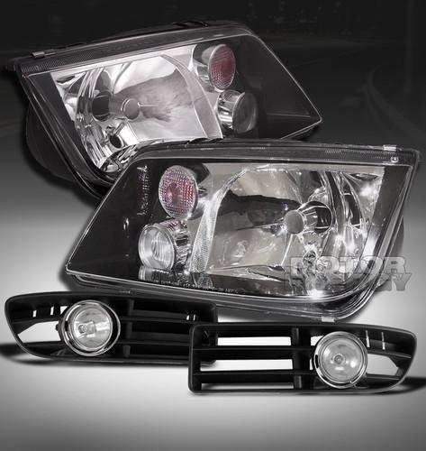 1999-2004 vw jetta bora mk4 black crystal head light+fog kit 2000 2001 2002 2003