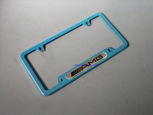 New aluminium license plate frame for mercedes benz amg blue