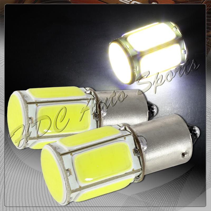 2x 1156 6 white led cob plasma reverse blinker backup lamp brake light bulbs