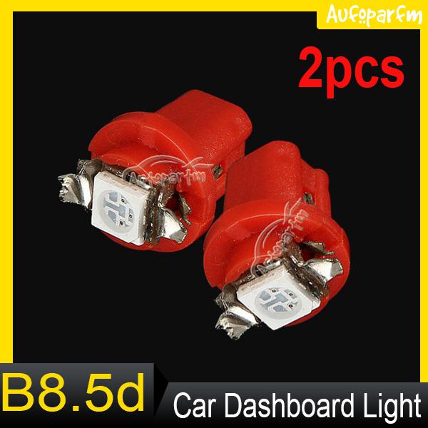 2 x red t5 85 286 b8.5d 5050 smd 1 led car dashboard side light bulb new