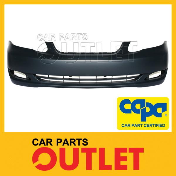 05 06 07 08 corolla front bumper cover primed plastic capa w/fog hole no spoiler