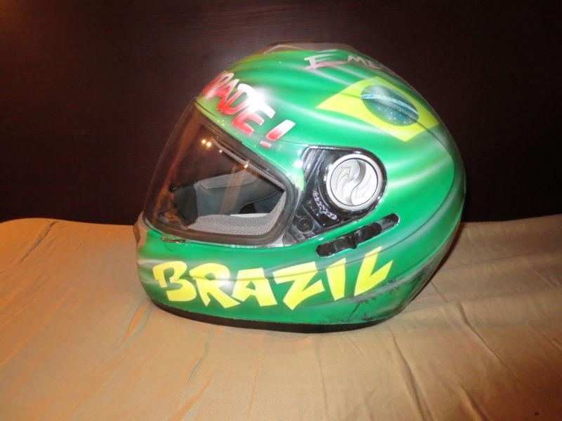 Brazilian themed motorcycle helmet md