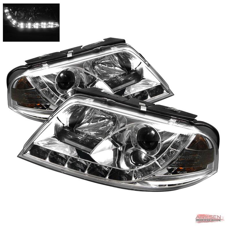 2001-2005 volkswagen passat drl led clear projector headlights replacement set