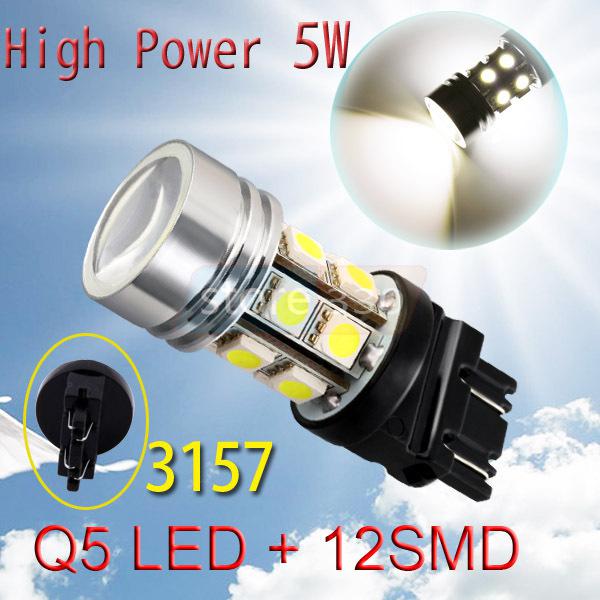 3156 3157 high power q5 led 12 smd 5050 pure white stop tail car 5w light bulb