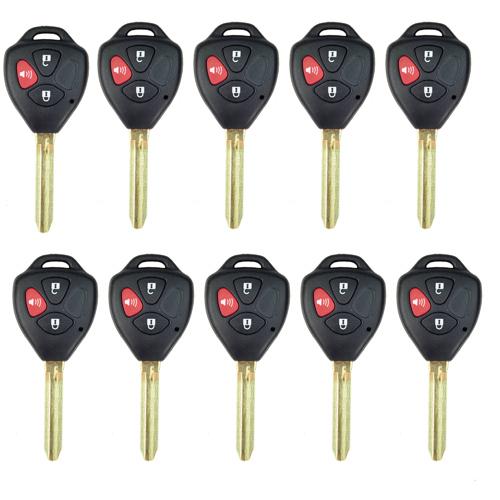 10*new remote uncut  key shell with key blade 3buttons (lock unlock and panic)