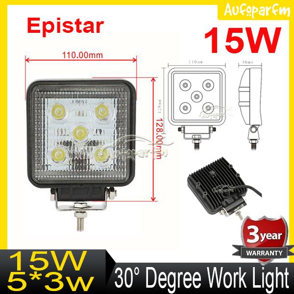 15w spot work light lamp offroad atv suv jeep 3 x 5w epistar led spot beam new