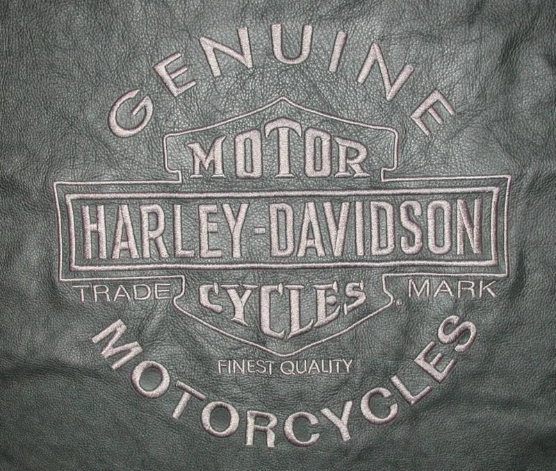 Harley-davidson black leather original embroidery from back of jacket