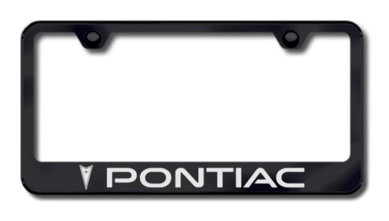 Gm pontiac laser etched license plate frame-black made in usa genuine