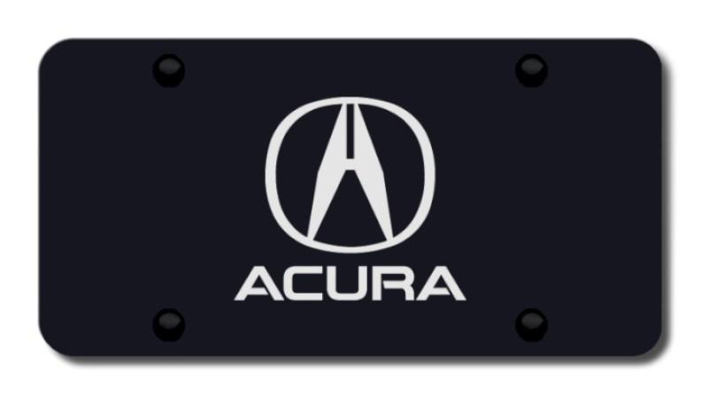 Acura laser etched on black license plate made in usa genuine