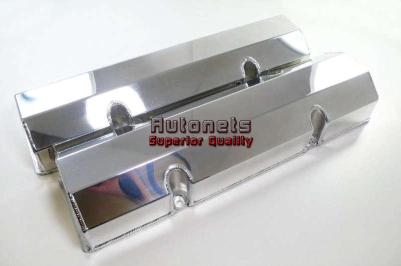 Fabricated polished smal block chevy aluminum valve cover camaro 283-400 no hole