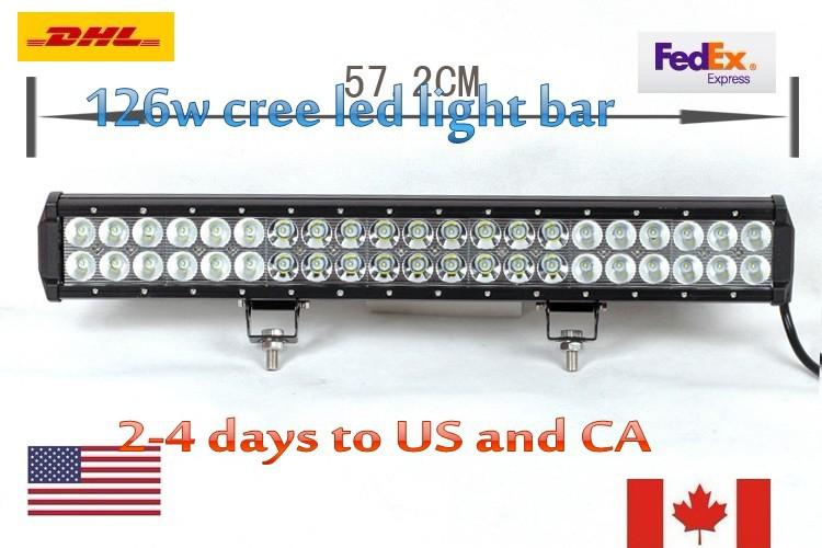 20" 126w spot flood combo cree led off road work light bar 4wd boat ute atv lamp