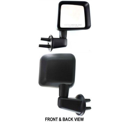 07-10 jeep wrangler black manual door mirror right rh passenger side