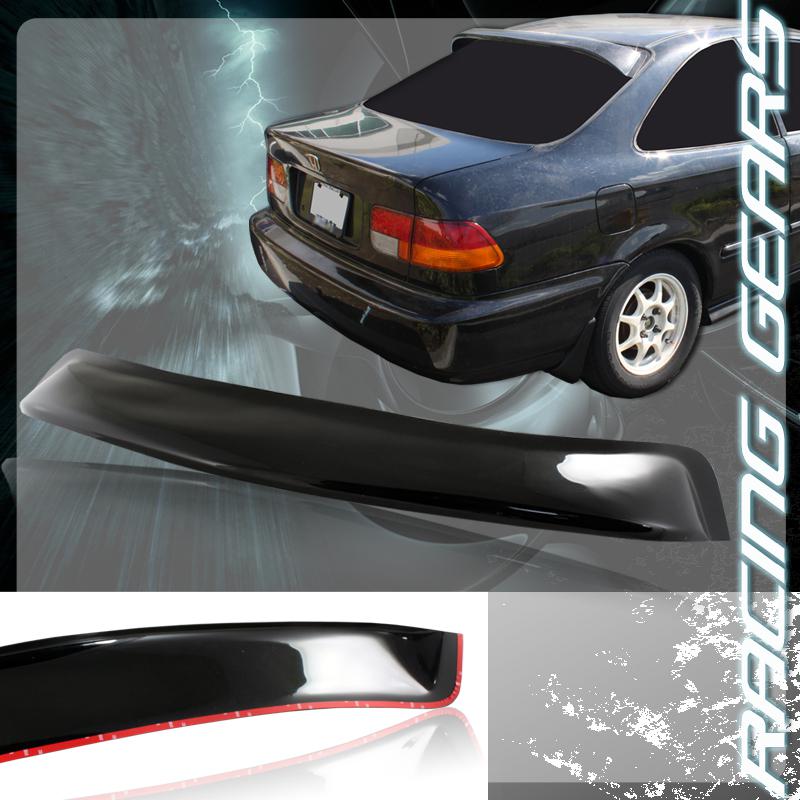 1996-2000 honda civic coupe black abs rear roof window deflector visor spoiler