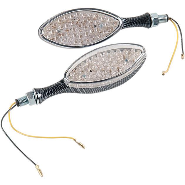 K&s led teardrop turn signal set 12v carbon clear