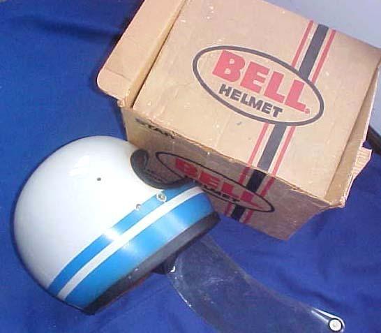 Bell star helmet size 7 1/4  1970 with box white / blue