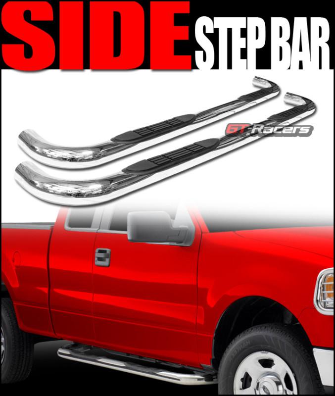 3" t304 s/s side step nerf bar rail running board 00-13 tahoe/yukon/escalade cs2