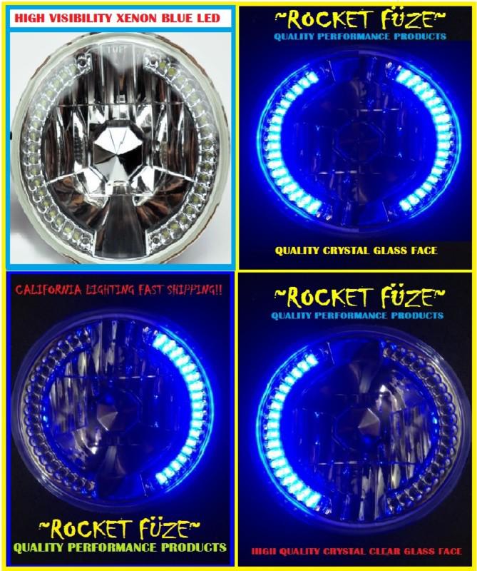 Usa ship $.99 no resv 7" crystal conversion motorcycle headlight blue xenon led