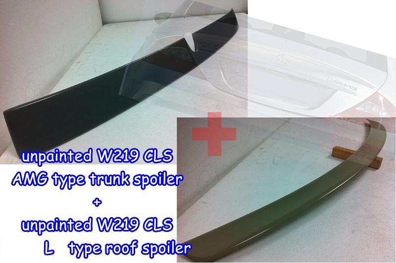 Unpainted combo m-benz 05-10 w219 cls amg type trunk + l type roof spoiler ◎