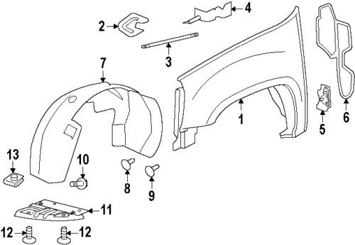 Gmc 22739803 genuine oem factory original fender liner