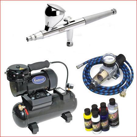 Dual action air brush kit pro airbrush set & compressor