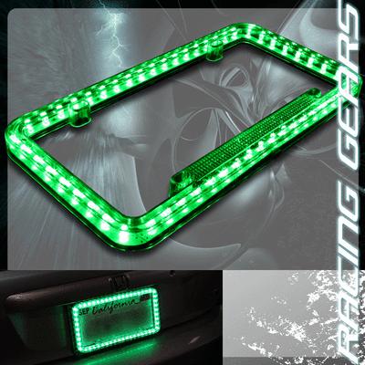 Universal 12v 54 green led lighting acrylic plastic license plate cover frame