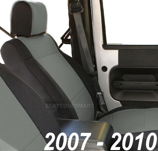 Jeep wrangler 2007-10 custom neoprene full set car seat cover 4 door grey yes4dg